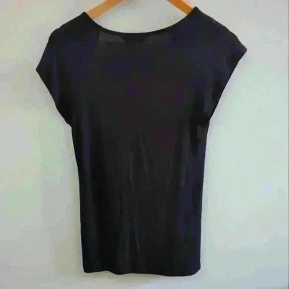 JESSICA | Women's Black Sequined Short Sleeve Stretchy Top - Picture 3 of 3